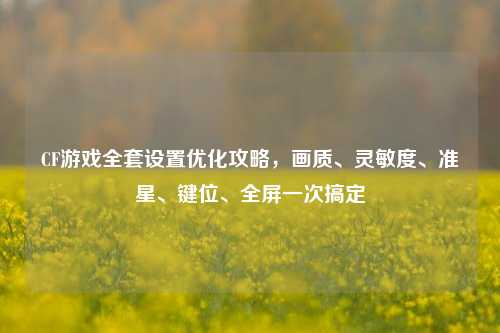 CF游戏全套设置优化攻略，画质、灵敏度、准星、键位、全屏一次搞定