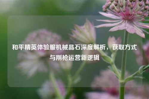 和平精英体验服机械晶石深度解析，获取方式与刚枪运营新逻辑