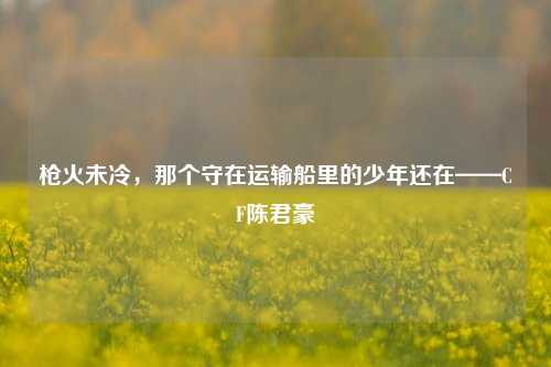 枪火未冷，那个守在运输船里的少年还在——CF陈君豪