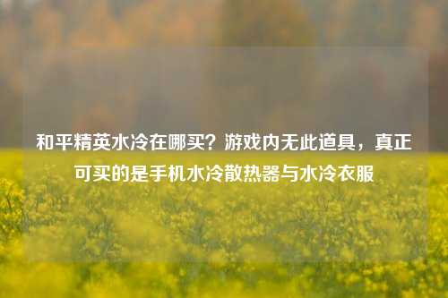和平精英水冷在哪买？游戏内无此道具，真正可买的是手机水冷散热器与水冷衣服
