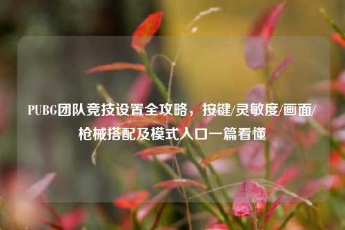 PUBG团队竞技设置全攻略，按键/灵敏度/画面/枪械搭配及模式入口一篇看懂