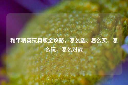 和平精英玩具版全攻略，怎么选、怎么买、怎么玩、怎么对战
