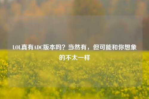 LOL真有ADC版本吗？当然有，但可能和你想象的不太一样