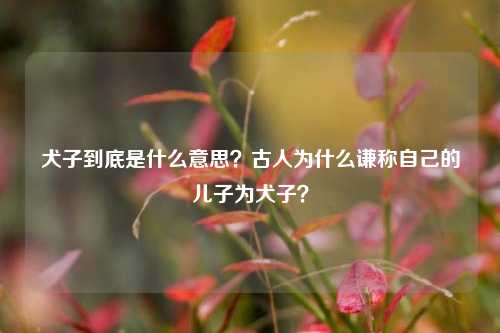 犬子到底是什么意思？古人为什么谦称自己的儿子为犬子？