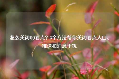 怎么关闭QQ看点？3个方法帮你关闭看点入口、推送和消息干扰