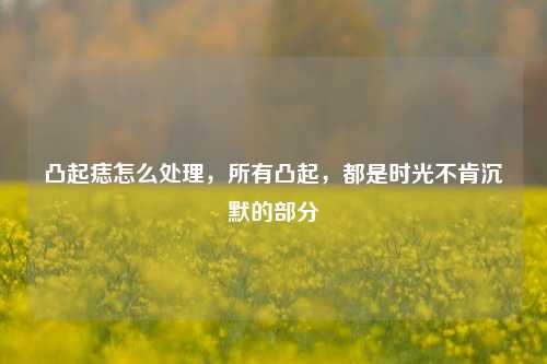 凸起痣怎么处理，所有凸起，都是时光不肯沉默的部分