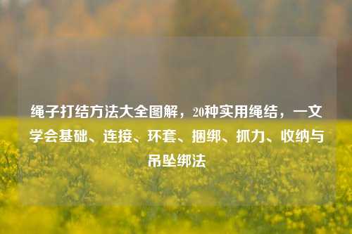 绳子打结方法大全图解，20种实用绳结，一文学会基础、连接、环套、捆绑、抓力、收纳与吊坠绑法