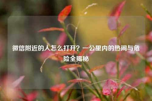 微信附近的人怎么打开？一公里内的热闹与危险全揭秘