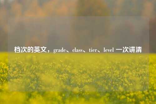档次的英文，grade、class、tier、level 一次讲清