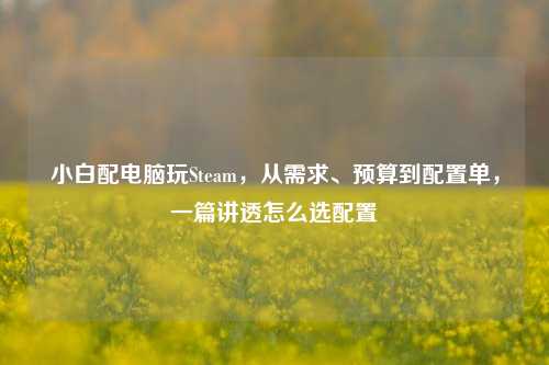 小白配电脑玩Steam，从需求、预算到配置单，一篇讲透怎么选配置