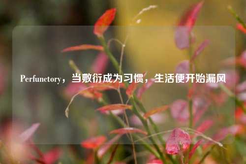 Perfunctory，当敷衍成为习惯，生活便开始漏风
