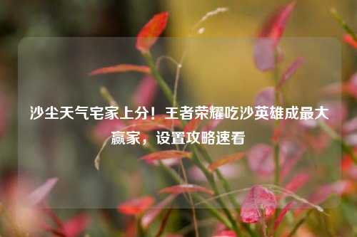 沙尘天气宅家上分！王者荣耀吃沙英雄成最大赢家，设置攻略速看