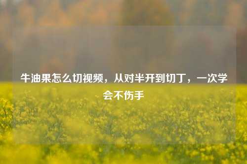 牛油果怎么切视频，从对半开到切丁，一次学会不伤手