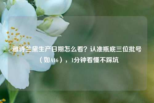 雅诗兰黛生产日期怎么看？认准瓶底三位批号（如A16），1分钟看懂不踩坑
