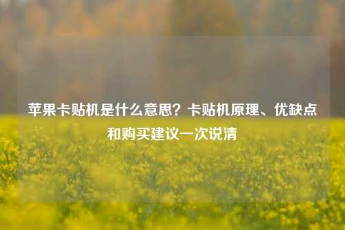 苹果卡贴机是什么意思？卡贴机原理、优缺点和购买建议一次说清