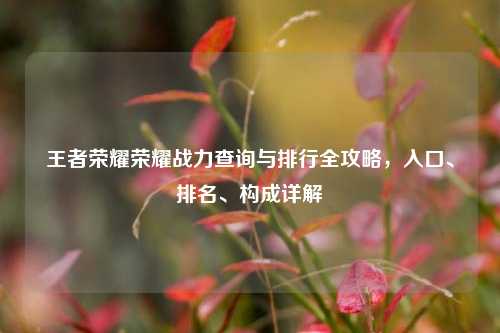 王者荣耀荣耀战力查询与排行全攻略，入口、排名、构成详解