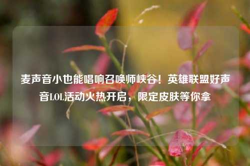 麦声音小也能唱响召唤师峡谷！英雄联盟好声音LOL活动火热开启，限定皮肤等你拿