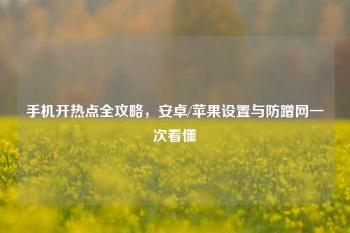 手机开热点全攻略，安卓/苹果设置与防蹭网一次看懂
