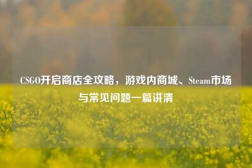CSGO开启商店全攻略，游戏内商城、Steam市场与常见问题一篇讲清
