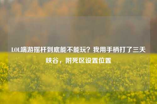 LOL端游摇杆到底能不能玩？我用手柄打了三天峡谷，附死区设置位置