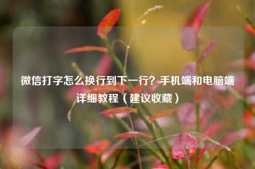 微信打字怎么换行到下一行？手机端和电脑端详细教程（建议收藏）
