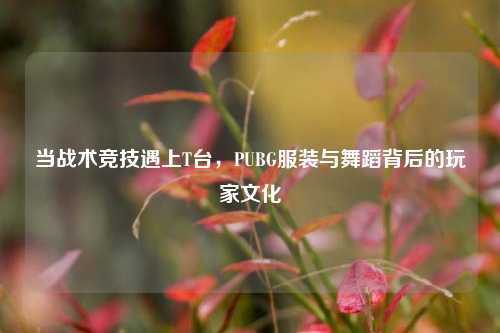 当战术竞技遇上T台，PUBG服装与舞蹈背后的玩家文化