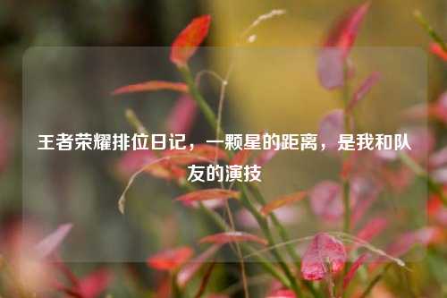 王者荣耀排位日记,一颗星的距离,是我和队友的演技