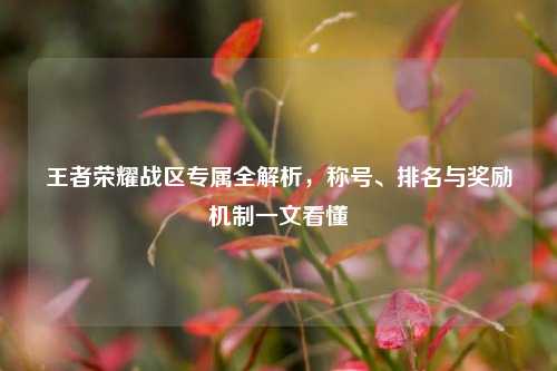 王者荣耀战区专属全解析，称号、排名与奖励机制一文看懂