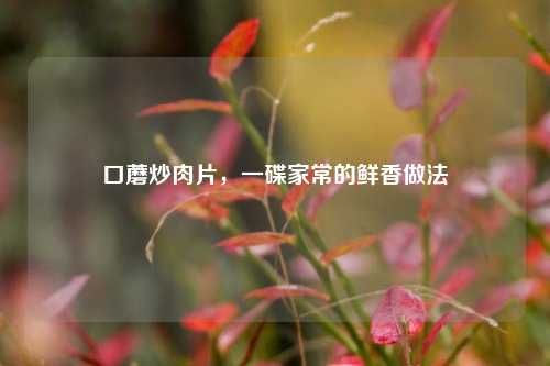 口蘑炒肉片，一碟家常的鲜香做法