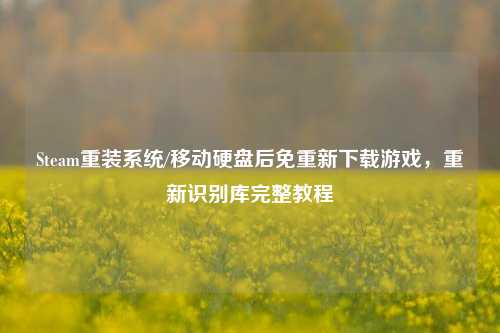 Steam重装系统/移动硬盘后免重新下载游戏，重新识别库完整教程