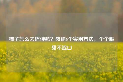 柿子怎么去涩催熟？教你6个实用方法，个个脆甜不涩口