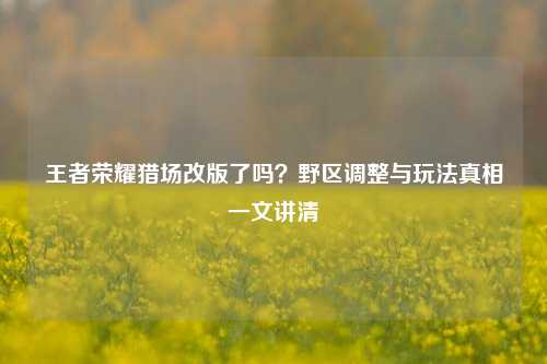 王者荣耀猎场改版了吗？野区调整与玩法真相一文讲清