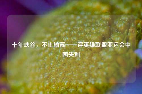 十年峡谷，不止输赢——评英雄联盟亚运会中国失利