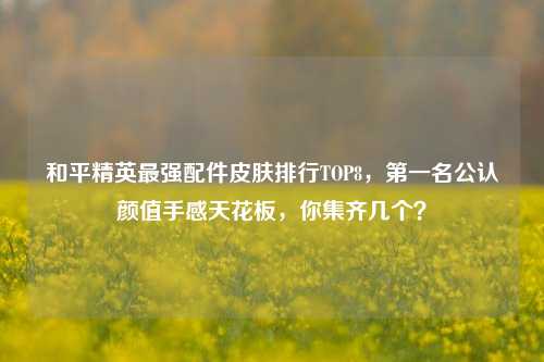 和平精英最强配件皮肤排行TOP8，第一名公认颜值手感天花板，你集齐几个？