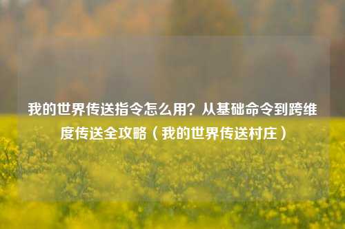 我的世界传送指令怎么用？从基础命令到跨维度传送全攻略（我的世界传送村庄）