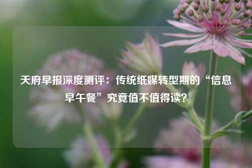 天府早报深度测评：传统纸媒转型期的“信息早午餐”究竟值不值得读？
