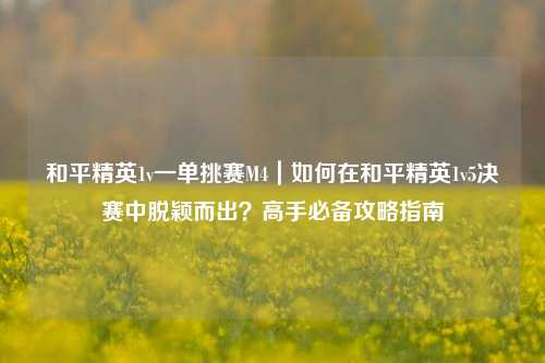 和平精英1v一单挑赛M4｜如何在和平精英1v5决赛中脱颖而出？高手必备攻略指南