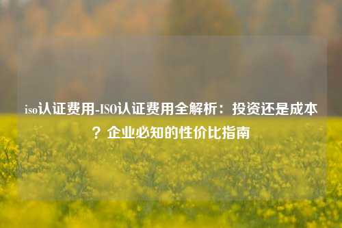 iso认证费用-ISO认证费用全解析：投资还是成本？企业必知的性价比指南