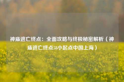 神庙逃亡终点：全面攻略与终极秘密解析（神庙逃亡终点58小起点中国上海）